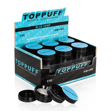 Load image into Gallery viewer, TOPPUFF Zinc Alloy Herb Grinder with Blue Lid Cover, 4 Lay Ø 40 Smoker Grinder, Premium Portable Tobacco Grinder, 12 PCS/ Box