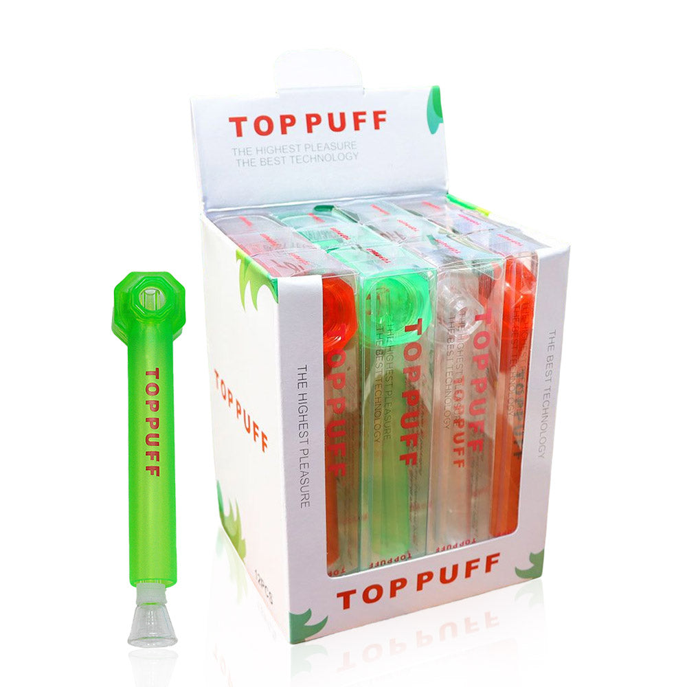 TOPPUFF 161 mm Plastic Tobacco Pipe, Colorful Smoking Pipe with Glass