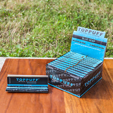 Load image into Gallery viewer, TOPPUFF Blue Rolling Paper with Rolling Tips, King Size Slim Cigarette Rolling Paper, Slow Burning Rolling Papers, 32 PCS / Pack 24 Packs / Box