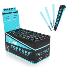 Load image into Gallery viewer, TOPPUFF Blue King Size Pre Rolled Cones, Natural Rolling Cones With Tips, Slow Burning Pre Rolled Rolling Paper, 3 PCS / Pack 32 Packs / Box