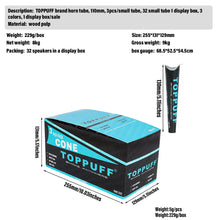 Load image into Gallery viewer, TOPPUFF Green King Size Pre Rolled Cones, Natural Rolling Cones With Tips, Slow Burning Pre Rolled Rolling Paper, 3 PCS / Pack 32 Packs / Box