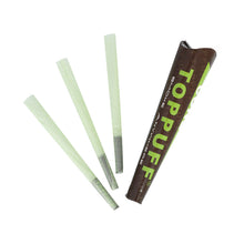 Load image into Gallery viewer, TOPPUFF Green King Size Pre Rolled Cones, Natural Rolling Cones With Tips, Slow Burning Pre Rolled Rolling Paper, 3 PCS / Pack 32 Packs / Box