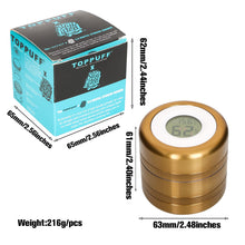 Load image into Gallery viewer, TOPPUFF Digital Display Aluminum Alloy Herb Grinder, 4 Lay Ø 63 Smoker Grinder, Premium Portable Tobacco Grinder