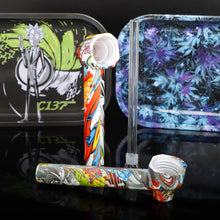 Load image into Gallery viewer, TOPPUFF Screw Plastic Bong & Glass Oil Rig, Screw Plastic Smoking Pipe Suit Ø 28 Bottle, 148 mm Acrylic Plastic Bong, 12 PCS / Box