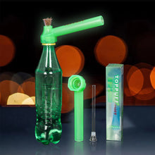 Load image into Gallery viewer, TOPPUFF Screw Plastic Bong & Glass Oil Rig, Screw Plastic Smoking Pipe Suit Ø 28 Bottle, 148 mm Acrylic Plastic Bong, 12 PCS / Box