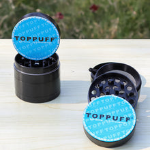 Load image into Gallery viewer, TOPPUFF Zinc Alloy Herb Grinder with Blue Lid Cover, 4 Lay Ø 40 Smoker Grinder, Premium Portable Tobacco Grinder, 12 PCS/ Box