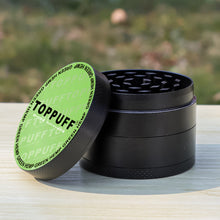 Load image into Gallery viewer, TOPPUFF Zinc Alloy Herb Grinder with Green Lid Cover, 4 Lay Ø 50 Smoker Grinder, Premium Portable Tobacco Grinder, 12 PCS/ Box