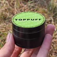 Load image into Gallery viewer, TOPPUFF Zinc Alloy Herb Grinder with Green Lid Cover, 4 Lay Ø 50 Smoker Grinder, Premium Portable Tobacco Grinder, 12 PCS/ Box