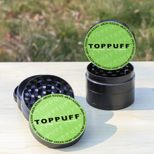 Load image into Gallery viewer, TOPPUFF Zinc Alloy Herb Grinder with Green Lid Cover, 4 Lay Ø 50 Smoker Grinder, Premium Portable Tobacco Grinder, 12 PCS/ Box