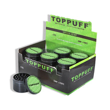 Load image into Gallery viewer, TOPPUFF Zinc Alloy Herb Grinder with Green Lid Cover, 4 Lay Ø 50 Smoker Grinder, Premium Portable Tobacco Grinder, 12 PCS/ Box