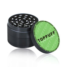 Load image into Gallery viewer, TOPPUFF Zinc Alloy Herb Grinder with Green Lid Cover, 4 Lay Ø 50 Smoker Grinder, Premium Portable Tobacco Grinder, 12 PCS/ Box