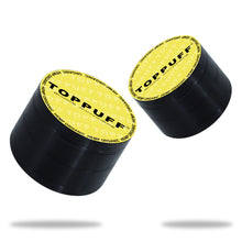 Load image into Gallery viewer, TOPPUFF Zinc Alloy Herb Grinder with Yellow Lid Cover, 4 Lay Ø 63 Smoker Grinder, Premium Portable Tobacco Grinder, 6 PCS/ Box