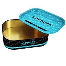 Load image into Gallery viewer, TOPPUFF Smell Proof Metal Tin with Green Metal Rolling Tray, 180 x 140 x 44 mm Storage Case, Portable Tinplate Storage Box